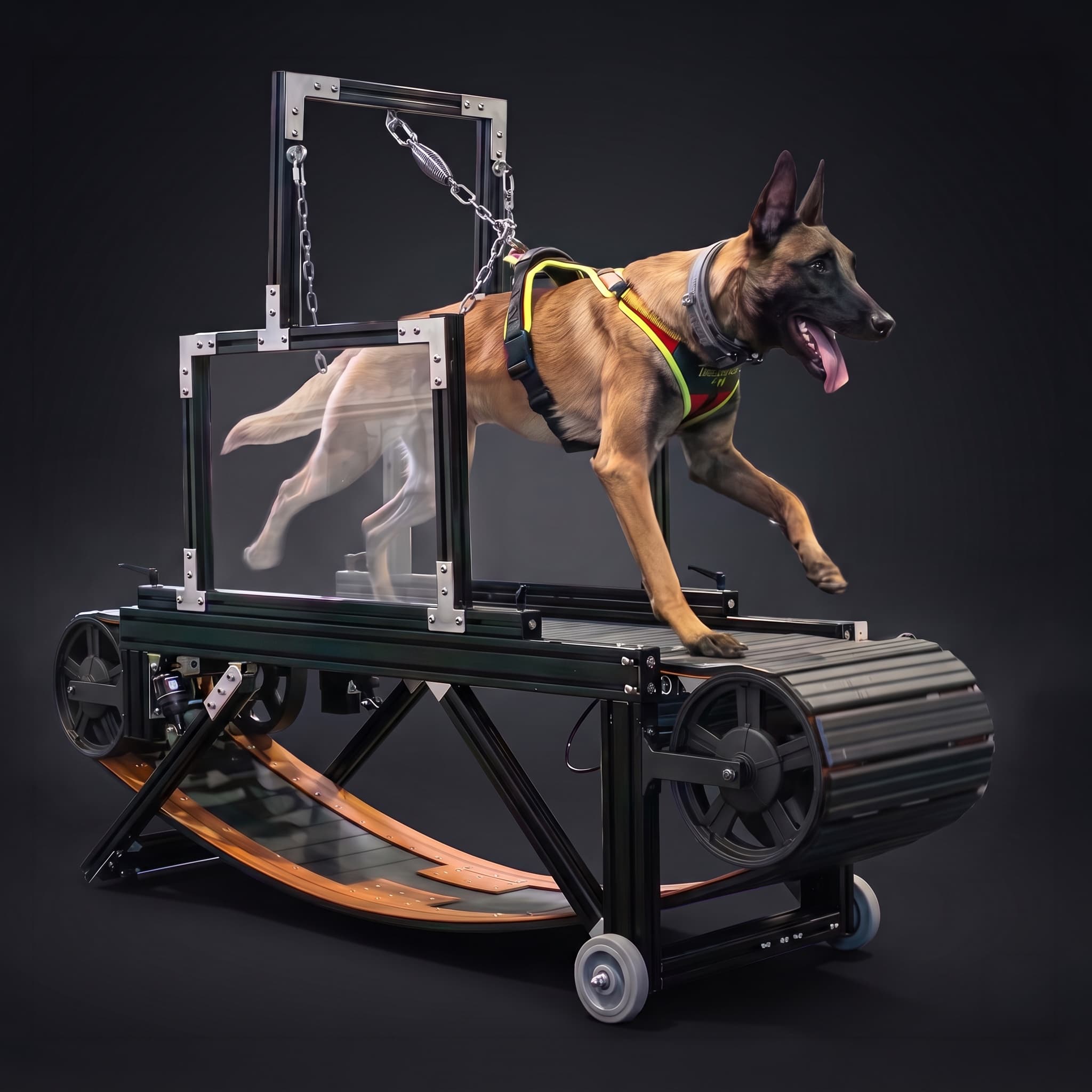 Dog running on HoundPower Slatmill